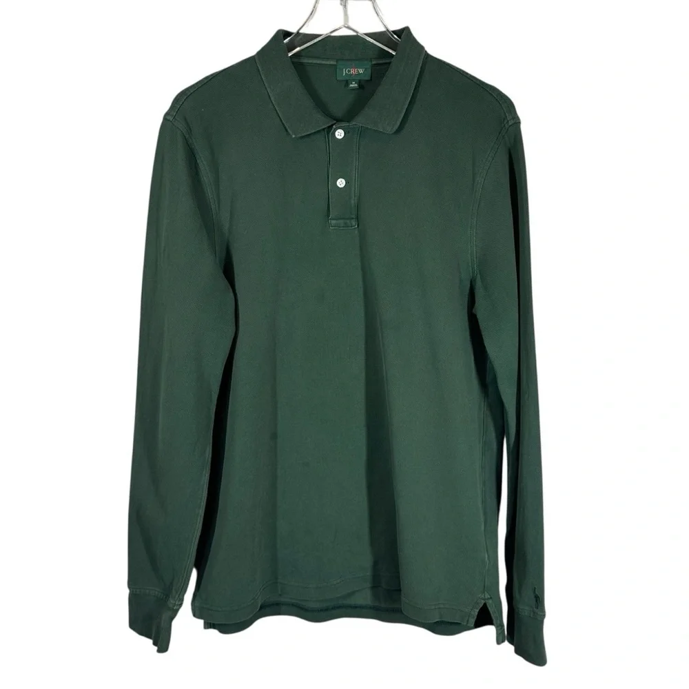 J.CREW Oarsman Men's XS Green Long Sleeve Polo Vintage Inspired